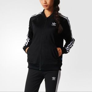 Black Adidas Zip Up Jacket Size MEDIUM